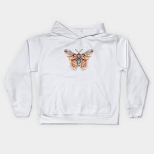 Beautiful moth with flowers Kids Hoodie